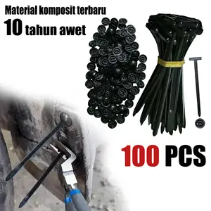 【100 PCS】Pengikat Kabel Multiguna untuk Mobil dan Motor Termasuk Baut Plastik Klip Kabel Tie dan Kunci Plastik Tipe Pasak untuk Pengkabelan Body Kendaraan