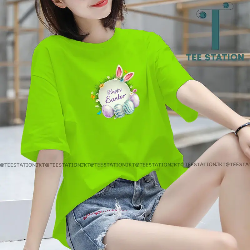 KAOS HAPPY EASTER LUCU PASKAH TELUR T-SHIRT FASHION WANITA CEWEK KATUN PREMIUM DISTRO LENGAN PENDEK JUMBO OVERSIZED CUSTOM SERAGAM PROMOSI GROSIR COD 0