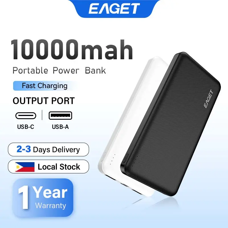 Local] EAGET 10000mAh Original Power Bank PD Fast Charging