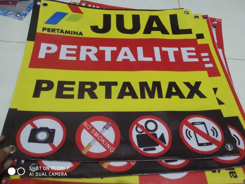 Spanduk JUAL BENSIN PERTALITE PERTAMAX Siap Pakai Tahan Air 50cm x 50cm TIDAK BISA EDIT/CUSTOM 0