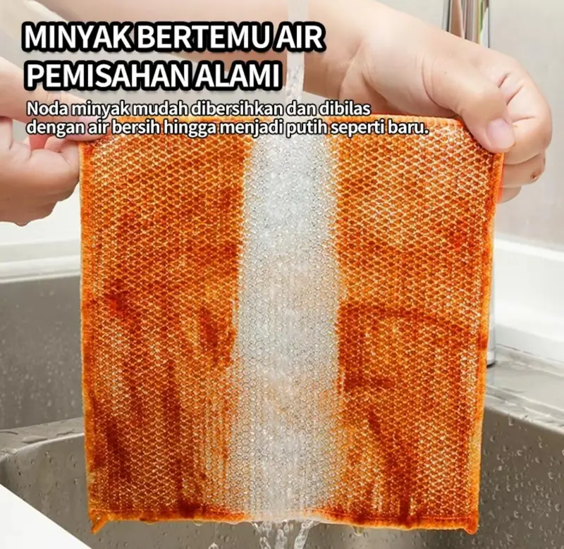 [BISA COD Kain Kawat] Lap Spons Halus / Lap Dapur Serbaguna Pembersih Piring Panci Sikat Kompor Serbet Kawat Spons Cuci Kuali Wajan 4
