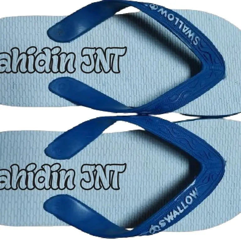 Sandal Ukir Custom bisa request nama / tulisan metode Laser Unik Anti Slip Sendal Jepit Karet Sandal Pria  Wanita Cowok  Cewek Antiselip Merah terbaru 1