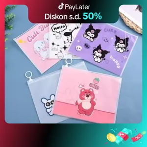 Kidsneed (ISI 10 PCS) Zipper stationery bag multifungsi/Tempat pencil dompet Karakter/Ziper Pouch Kosmetik Motif/pouch dompet serbaguna Lucu