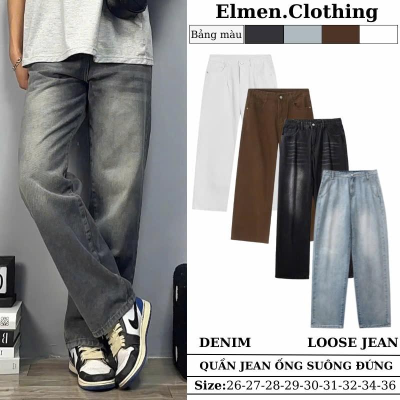 Quần jean Nam Form ống đứng suông rộng, chất liên jean mềm mại ca cá tính Menswear Pants Có Túi. 1