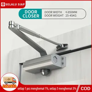 180°35KG Door Closer Penutup Pintu Otomatis Door Closer Tahanan Pintu Kunci Pintu Penutup Pintu Otomatis Peralatan Penutupan Pintu Kecepatan Disesuaikan