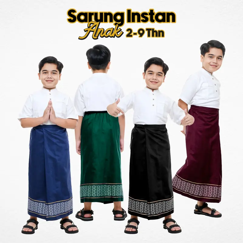 Sarung instan anak motif tenun songket umur 2 - 9 tahun 6