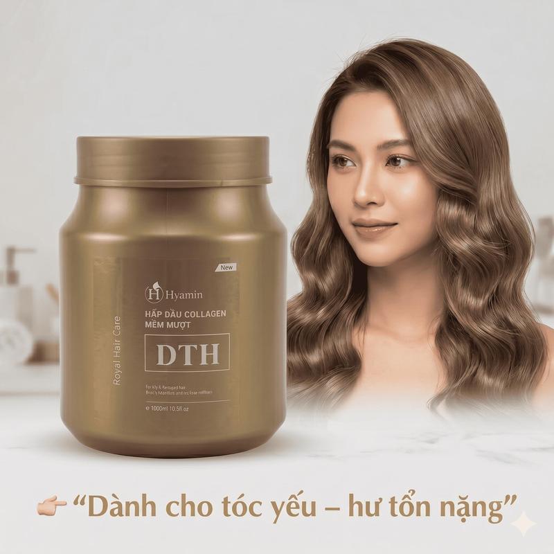 Kem ủ tóc Hyamin Collagen DTH phục hồi tóc khô xơ hư tổn mềm mượt hương nước…