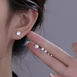 Simple and fashionable earrings for men and women versatile small earring accessories chain necklace meteor pendant donkiss photo locket thanos pill medusa bff elephant naruto khabalah symmetry lab charm pretzel eccedentesiast best friend blades om silver