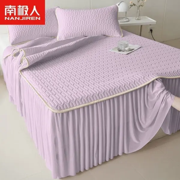Bộ Thảm Ngủ Mùa Hè, Nanjiren, Ba Mảnh, Chất Liệu Cao Su Dày, Vỏ Giường, Thích Hợp Cho Học Sinh, Thảm Đơn Mùa Hè, Có Thể Giặt Được, Điều Hòa Không Khí Mềm Mại, Tặng Kèm