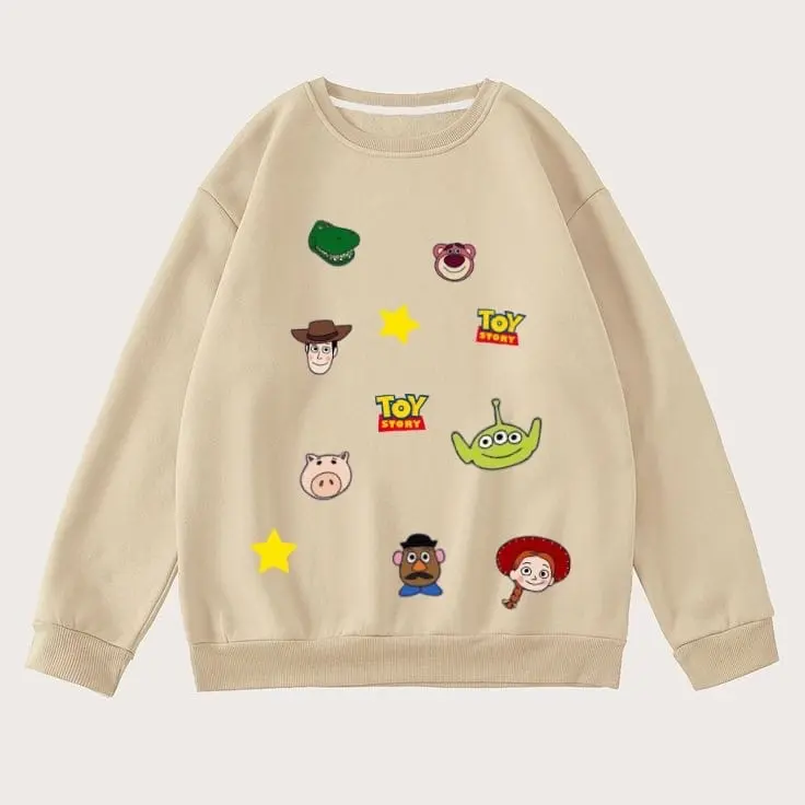 Baju Link CO Nota Live Crewneck (GEMOY) - Bahan Cotton Fleece Standar casual Pas Nyaman Wanita Panjang Basic Hoodie sweater love