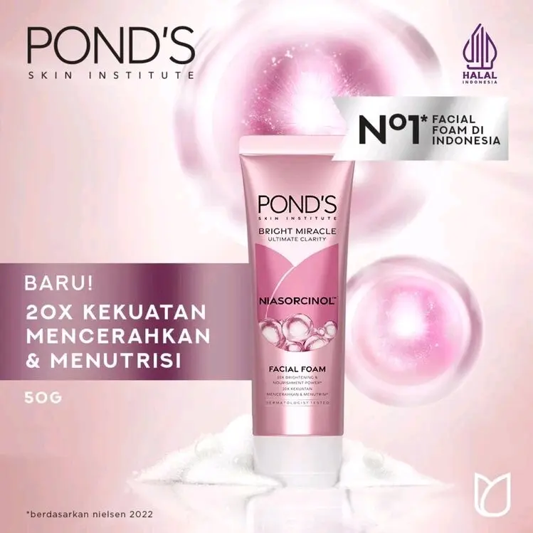 Ponds bright miracle facial foam 100ml dan 50ml Pemutihan 8