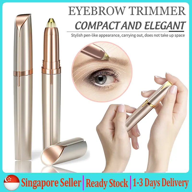 【SG Ready Stock】Electric Eyebrow Trimmer Women Portable Women Epilator Razor Shaver Washable Nose Hair Trimmer Eyebrow/Ear/Beard/Nose Hair Shaver  in Lipstick Design Mother's day gift