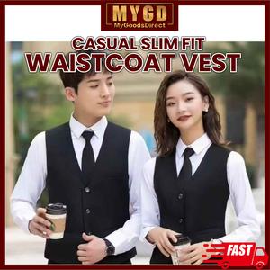 MYGD Men's Formal Suit Vest Korean V Neck Business Formal Slim Fit Solid Color Suit Vest Business Waistcoat Men Stylish