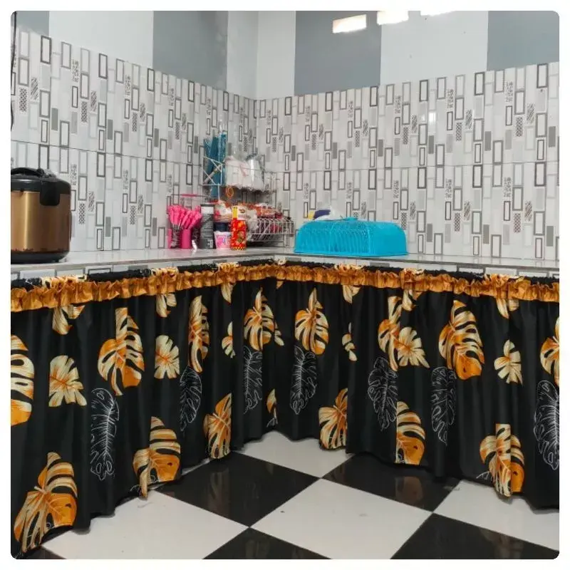 Toko Gorden Kolong - Gorden Kolong Dapur Lebar 100cm Tinggi 70cm Bonus Tali 8