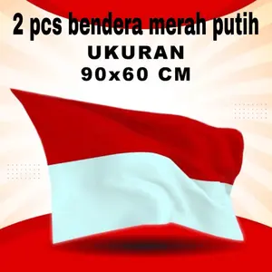 ( 2 Pcs) Paket Hemat 2 bendera Merah Putih ukuran 90x60 dan 120x 80 cm