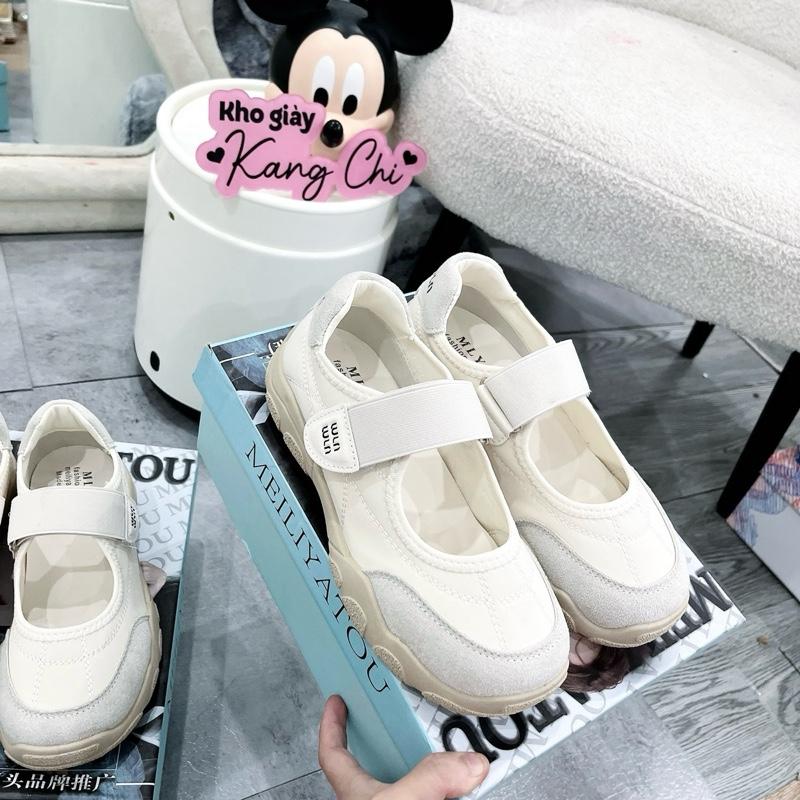 form 1,5 Giày thể thao nữ quai dán miu mềm đế 3cm êm chuẩn QC full box shoese nữ dép nữ Ak21