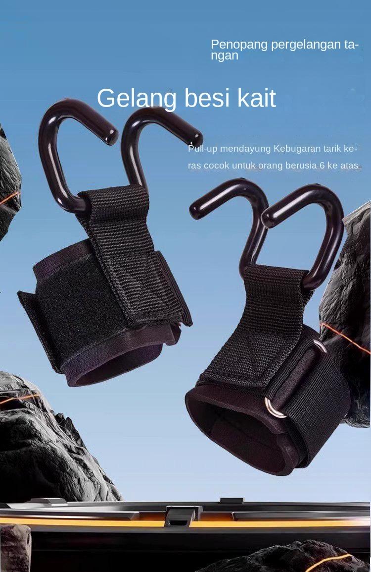 Sarung Tangan Gelang, Kait Tarik Kebugaran Kuat, Anti Selip, Cocok untuk Menggantung Palang Horizontal, Peralatan Pendukung
