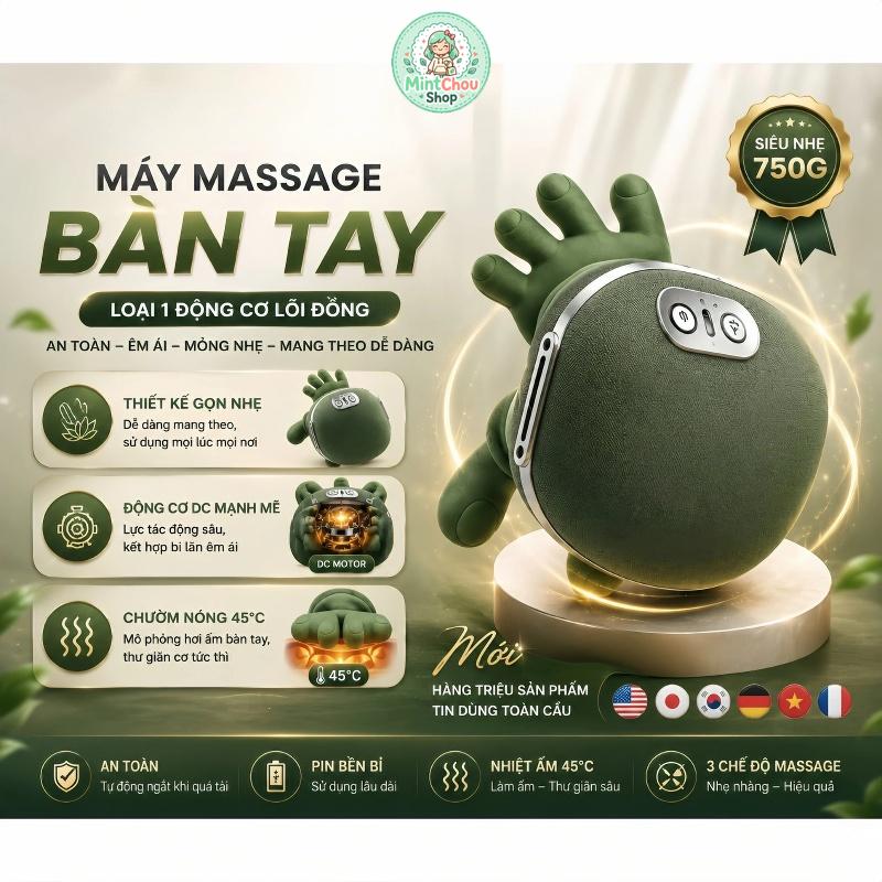 BH 12 THÁNG MÁY MASSA MỔ PHỎNG BÀN TAY - CHƯỜM ẤM GIẢM MỆT MỎI THƯ GIÃN