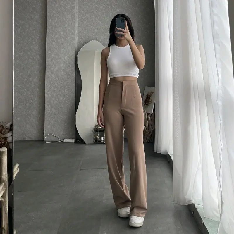 Loose Pants Scuba Wanita - Celana Anti Kusut - Celana Kulot Wanita - Kulot Scuba Premium - Celana Kantor Formal 4
