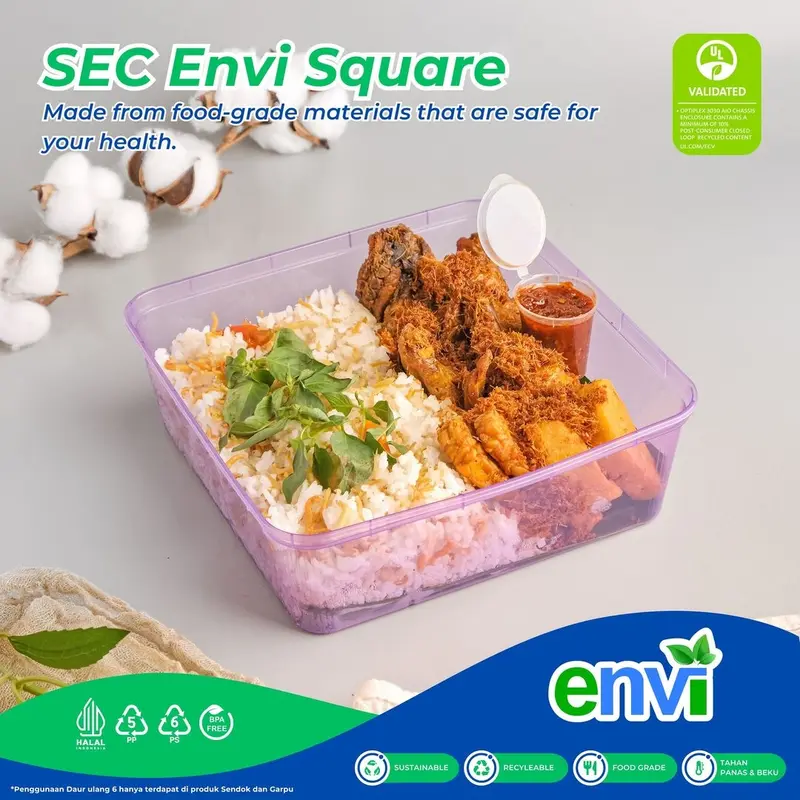 Envi Thinwall Special Edition 2000 ML / Food Container / Kotak makan LENTUR TAHAN PECAH /Plastik/wadah makanan/Kotak bekal/Wadah acara/Tempat penyimpanan/Thinwall 1