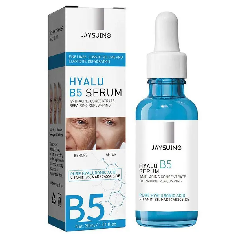 B5 Serum Hyalu-hyaluronic, 30ml, Pekat, untuk Memudarkan Garis Halus pada Muka, Meningkatkan Elastik Kulit, Penting untuk Wanita