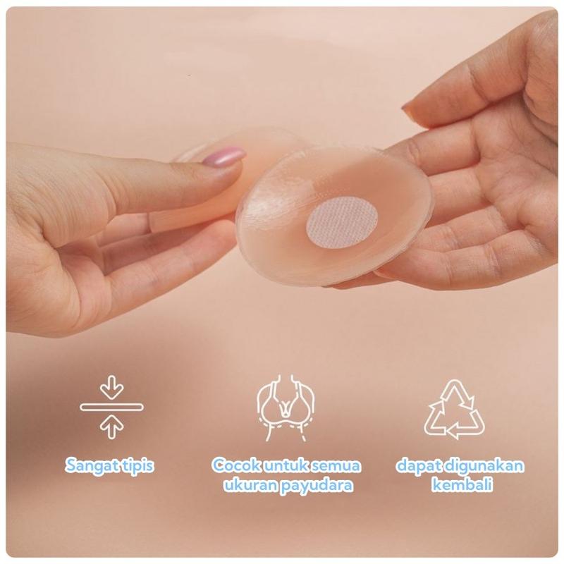 【COD】12 buah / Kotak Silicone Backless Bra / Wings Bra / Wing Bra / Nu Bra / Invisible Bra / Nipple Silicone Pad Bra Tempel Import Premium 2