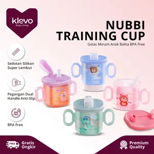 KLEVO NUBBI TRAINING CUP BAYI 330ML Anti Tumpah & BPA Free dengan Sedotan Silikon