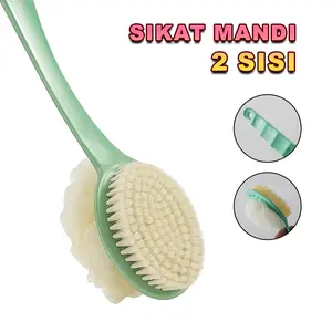Sikat Mandi Dua Sisi Sikat 2in1 Multifungsi Sikat Pembersih Gosok Punggung Badan Gagang Panjang -LD-42