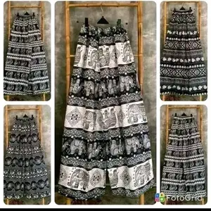 Celana Kulot Wanita Pria Jumbo Rayon Motif Gajah Nyaman dengan Desain Etnik dan Motif Gajah yang Unik