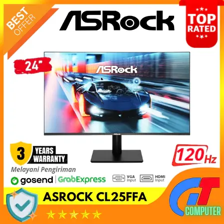 Monitor LED ASRock CL25FFA 24.5" IPS 120Hz 1ms VGA HDMI FreeSync 103% sRGB