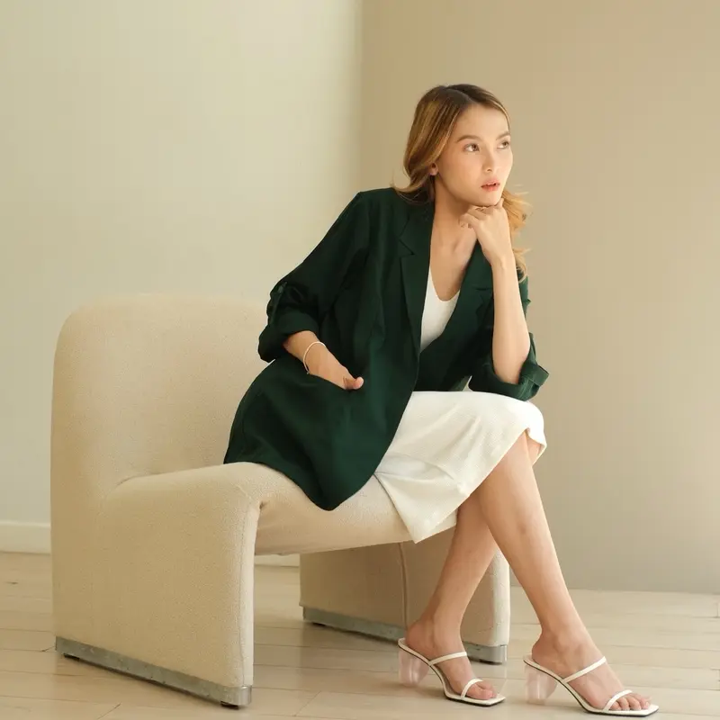 On Sunday - Hijau Botol Blazer -  Top Wanita -  Atasan - Blazer -  Casual - Formal 4