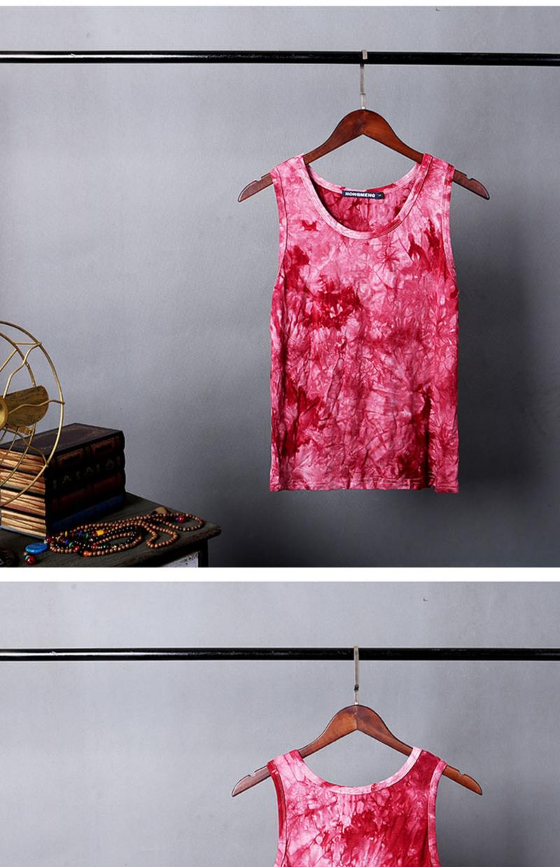 Product Introduction of 2024 summer men's casual thin vest youth round neck sleeveless ink mercerized cotton sweat absorbing base shirt men Menswear Tops Human Crewneck 5