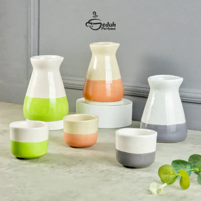SEDUH PERTAMA SERVER SET - GELAS SERVER V60 & MINI MUG | MUG KERAMIK KAFE KOPI V60 DECANTER JUG MINIMALIS 3