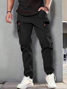 Pantalones cargo para hombre, moda urbana casual, versátiles para todas las estaciones, corte regular, estilo cómodo de ropa de trabajo
