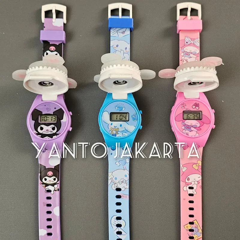 Jam tangan anak spinner berputar lampu nyala 2