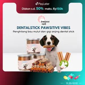 Pawsitive Vibes Dentalstick Snack Pembersih gigi untuk anjing - Dog Treats - Snack Pembersih Gigi dan Penghilang Bau Mulut Anjing