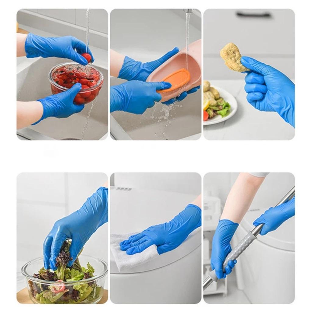 Sarung Tangan Karet Nitril Food Grade Tahan Lama Isi 6pc Cleaning Multifungsi material latex floor