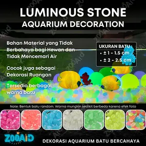 Hiasan Batu Glowing 10pc Akuarium Ikan Warna Warni Luminous Stone Dekorasi Outdoor Aquascape Aquarium