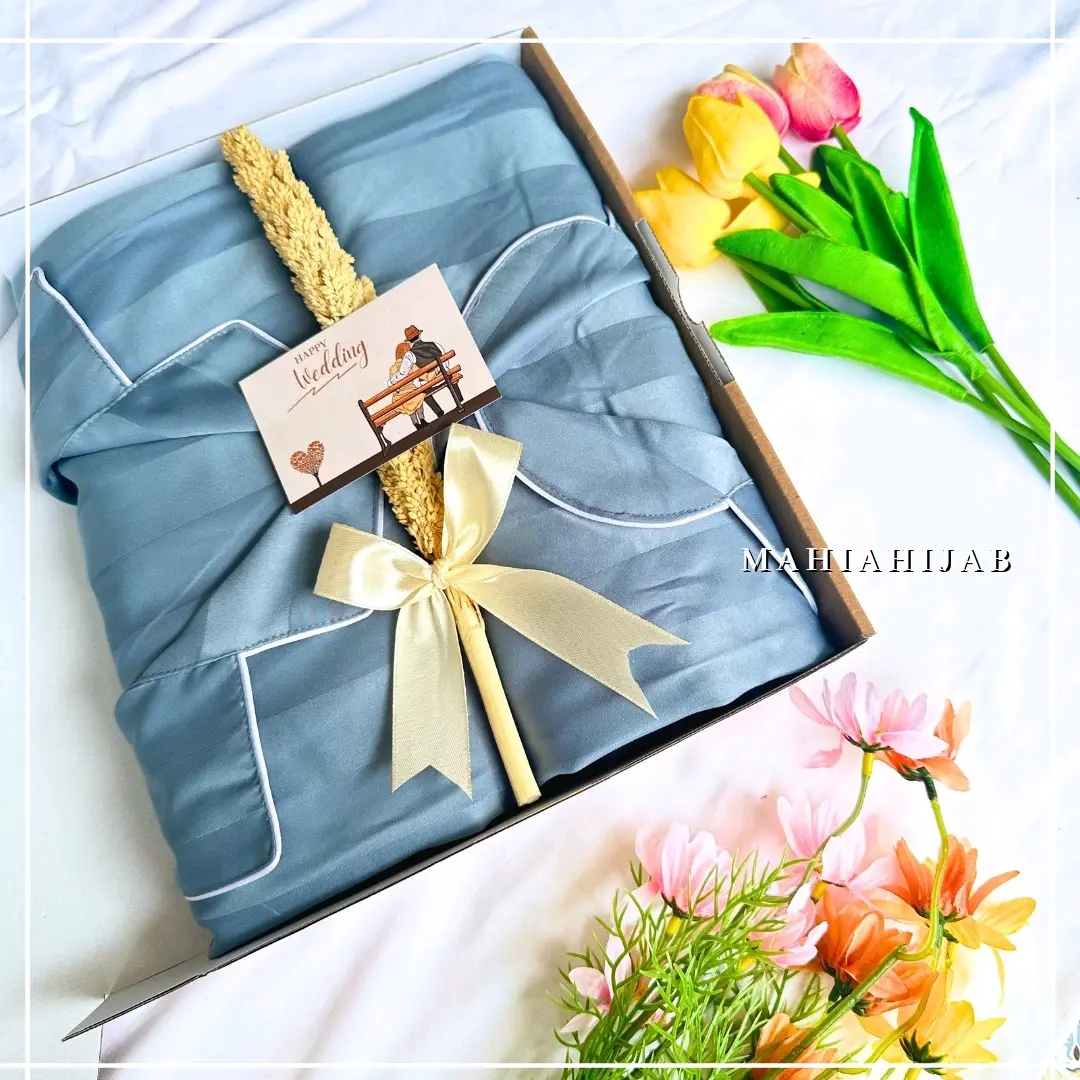 Hampers Wedding Set Piyama Couple Satin / Set Kado Pernikahan / Hampers Wedding / Hadiah anniversary Pasangan Setelan Baju Tidur