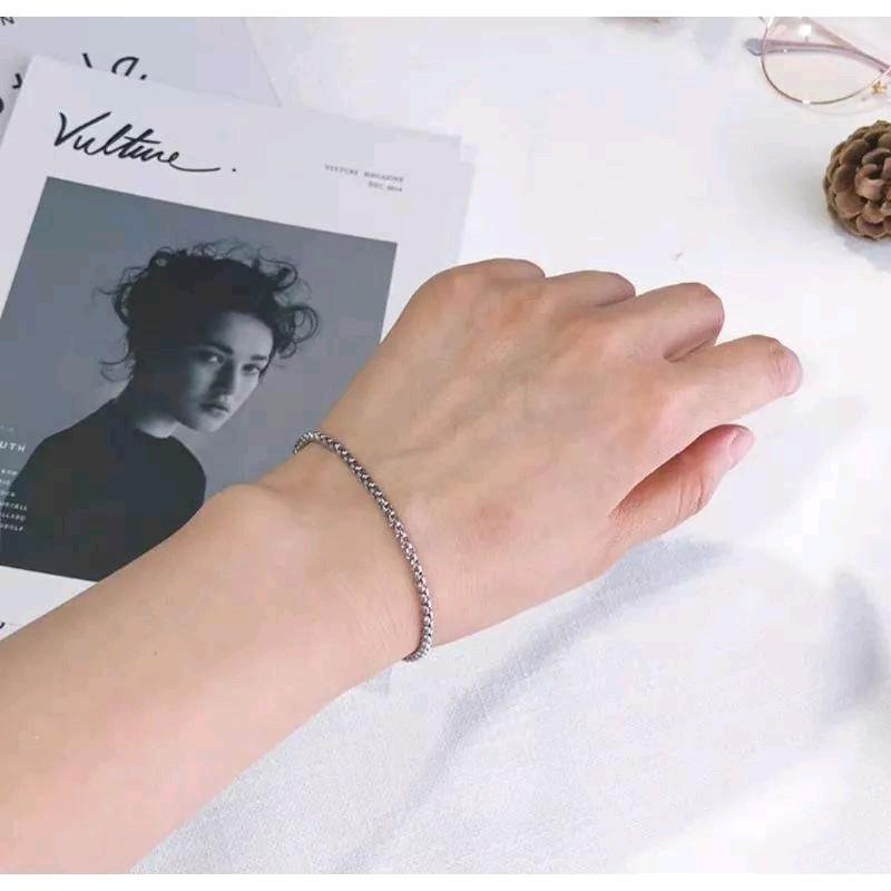 READY GELANG TANGAN RANTAI KECIL TITANIUM MODEL ROLO ANTI KARAT SILVER Bracelets 5