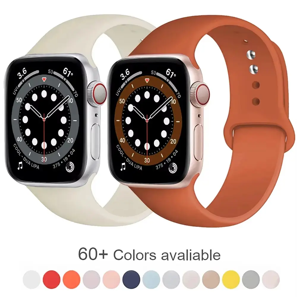 Dây đeo silicon, Dành cho dây đeo Apple Watch, Tương thích với 44mm, 40mm, 45mm, 41mm, 49mm, 42mm, 38mm, Dòng iWatch 9, 8, 7, SE, 6, 5, 4, Ultra 2, Vòng đeo tay thể thao