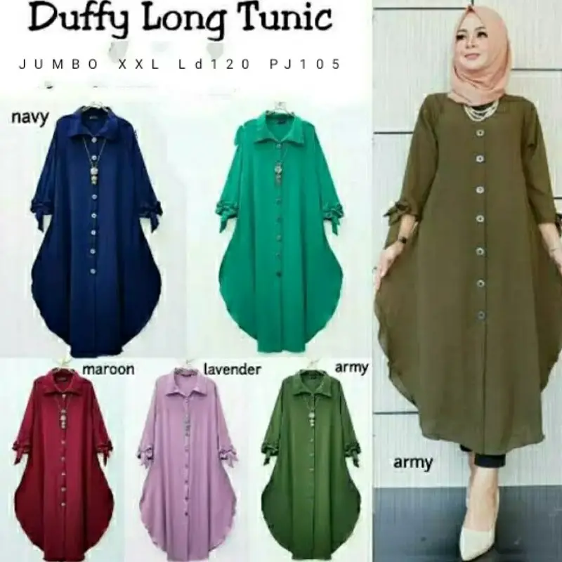 Tunik Jumbo Duffy Ld120&100 Tunik wanita Terlaris Hijab Muslimah Kekinian Atasan Jumbo Busui&Frendly Fashion Muslim Baju Wanita Cod 8