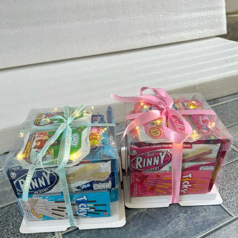 Hộp bánh kẹo mica size nhỏ tặng người thân yêu dịp sinh nhật lễ tết, ngày kỉ niệm ( shop tặng đèn nháy và thiệp ạ) 1