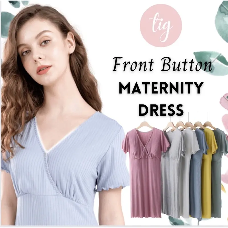 [SG INSTOCK] Modal Nursing Maternity/Pyjamas Dress (Size L - 3XL)