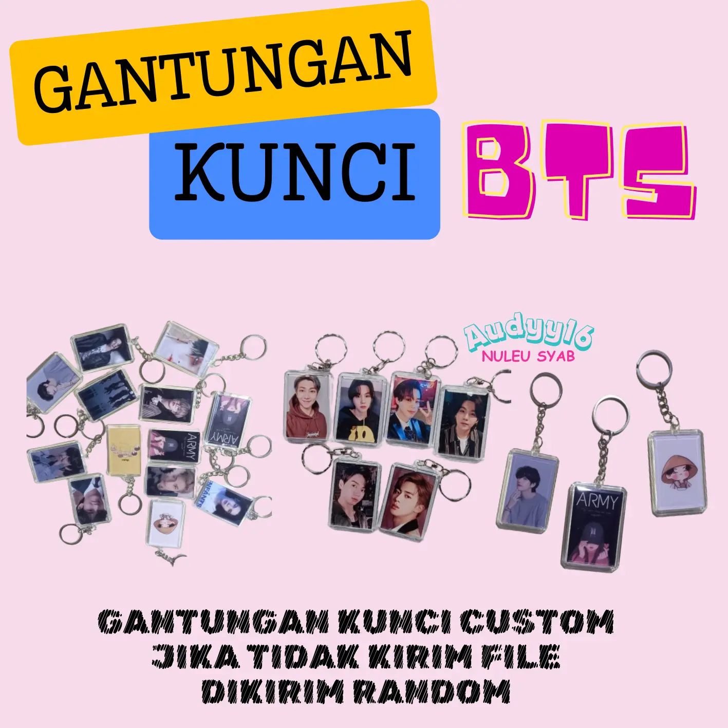 gantungan kunci akrilik dua sisi BTS (bisa custom)