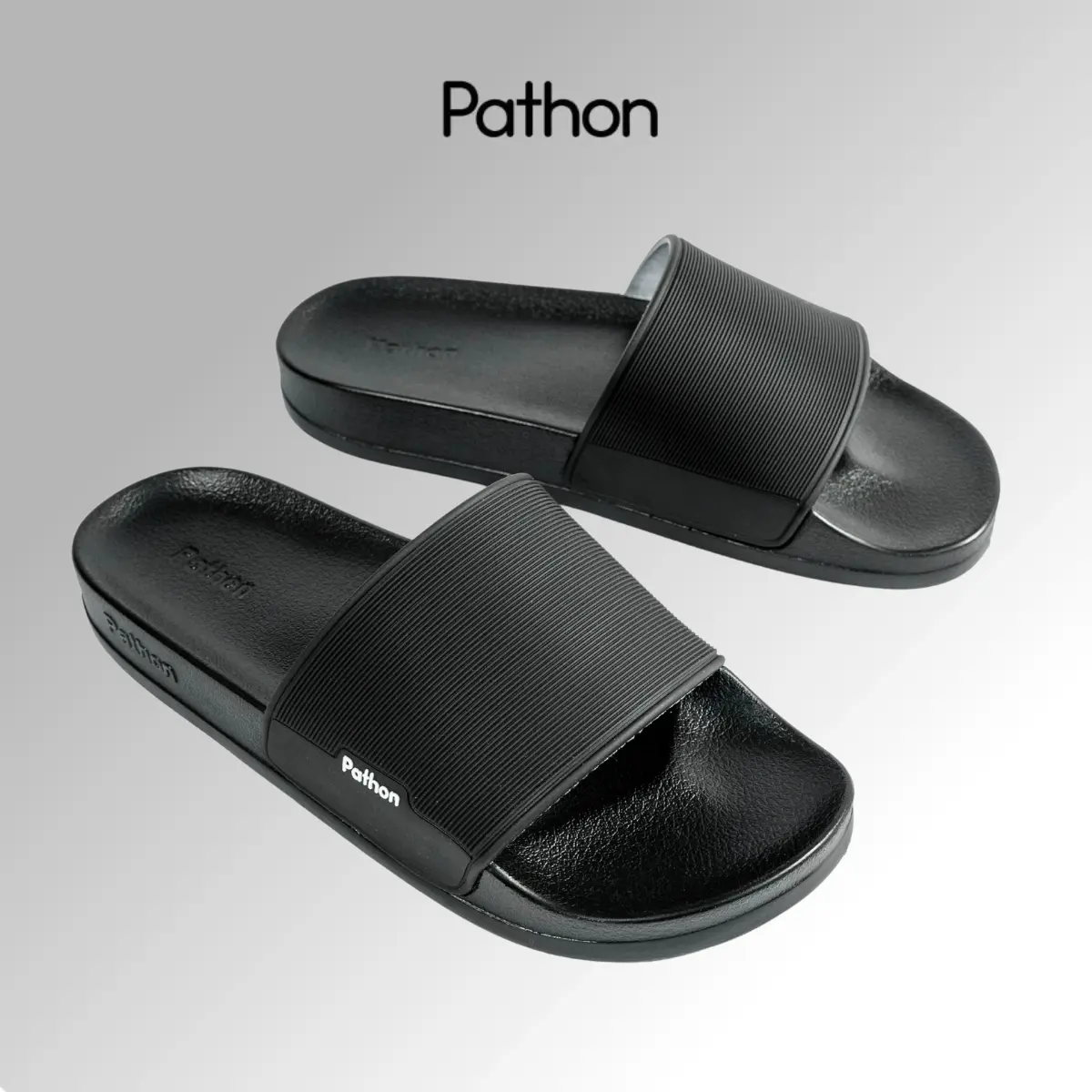 Dép nam nữ quai ngang (link 2) slipper  quai PVC và đế PU đen quai đen SD23NHAM DéP Đế Bằng Dép Lê