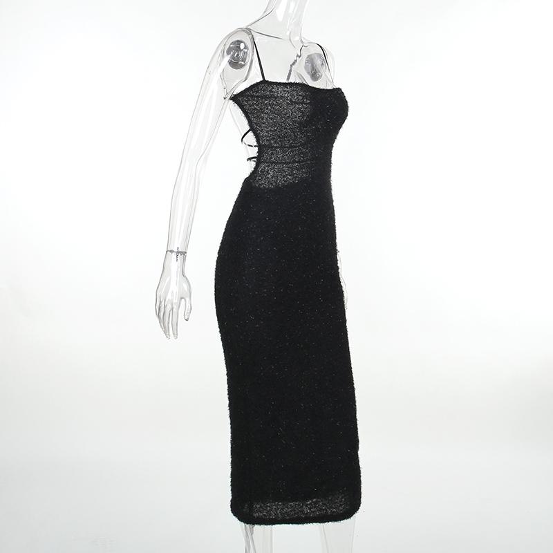 Product Introduction of YJ23436PF Elegant Women Party Outfits Backless Sling Dress 8