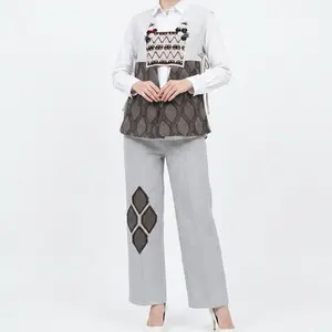 Oneset Vest Floral Tenun Bulu Mix Tapis dan Aplikasi Perca