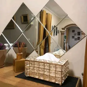 (PAKET ISI 10 PCS) Kaca Cermin Rectangngular Ukuran 12cm x 12cm Tebal 2mm / Kaca Cermin Tempel Minimalis AESTHETIC Asli Kaca 100% Kaca dapat disesuaikan vertikal