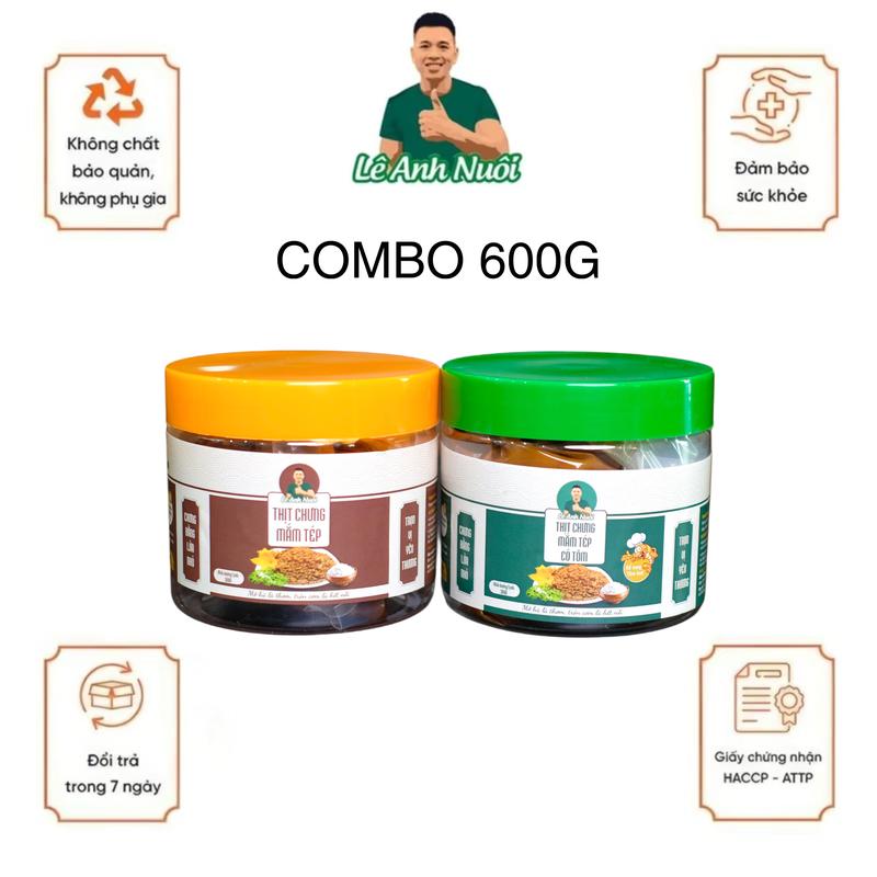   LÊ ANH NUÔI  Thịt chưng mắm tép combo 300gx2 vị truyền thống và bổ sung tôm sú tươi bóc nõn. 